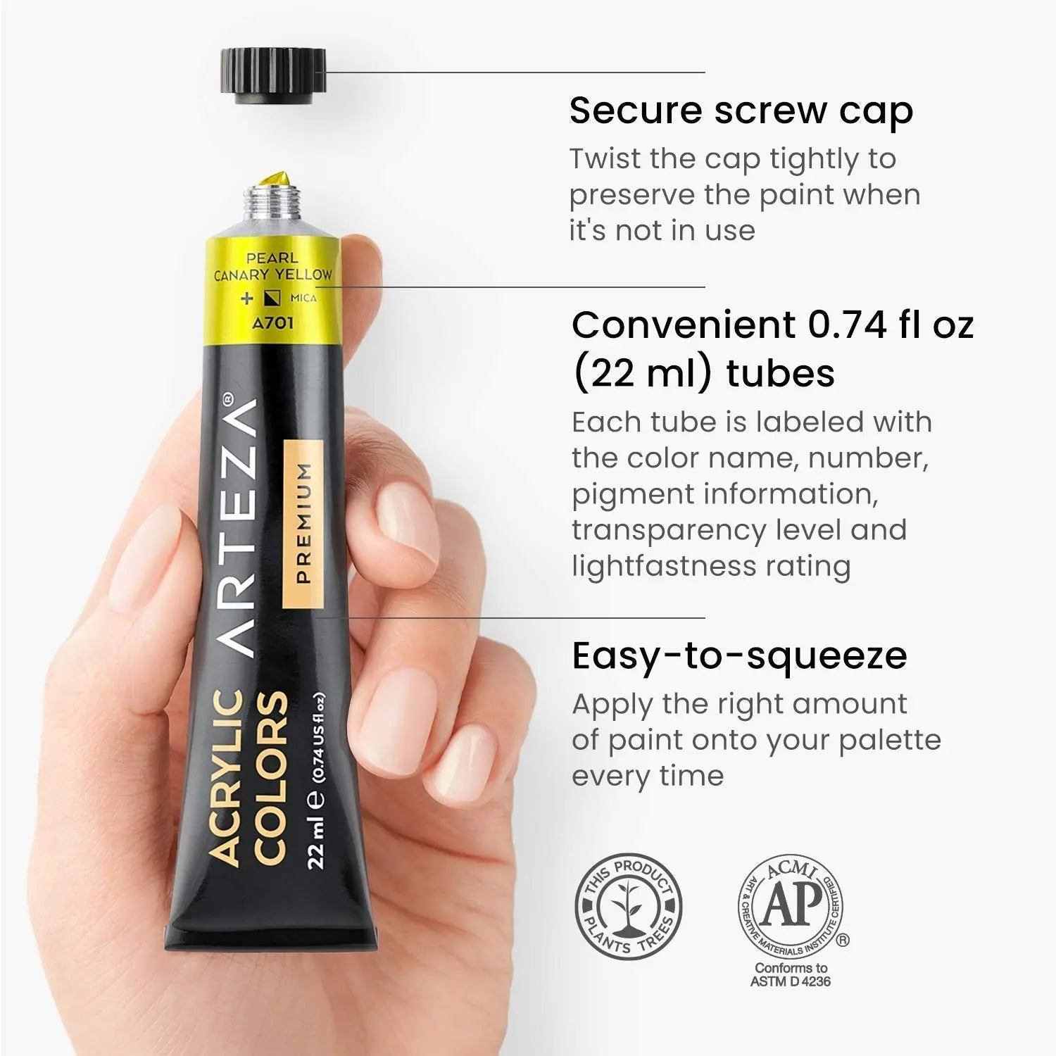 ARTEZA  Premium Metallic Acrylic Colours Set - 22ml
